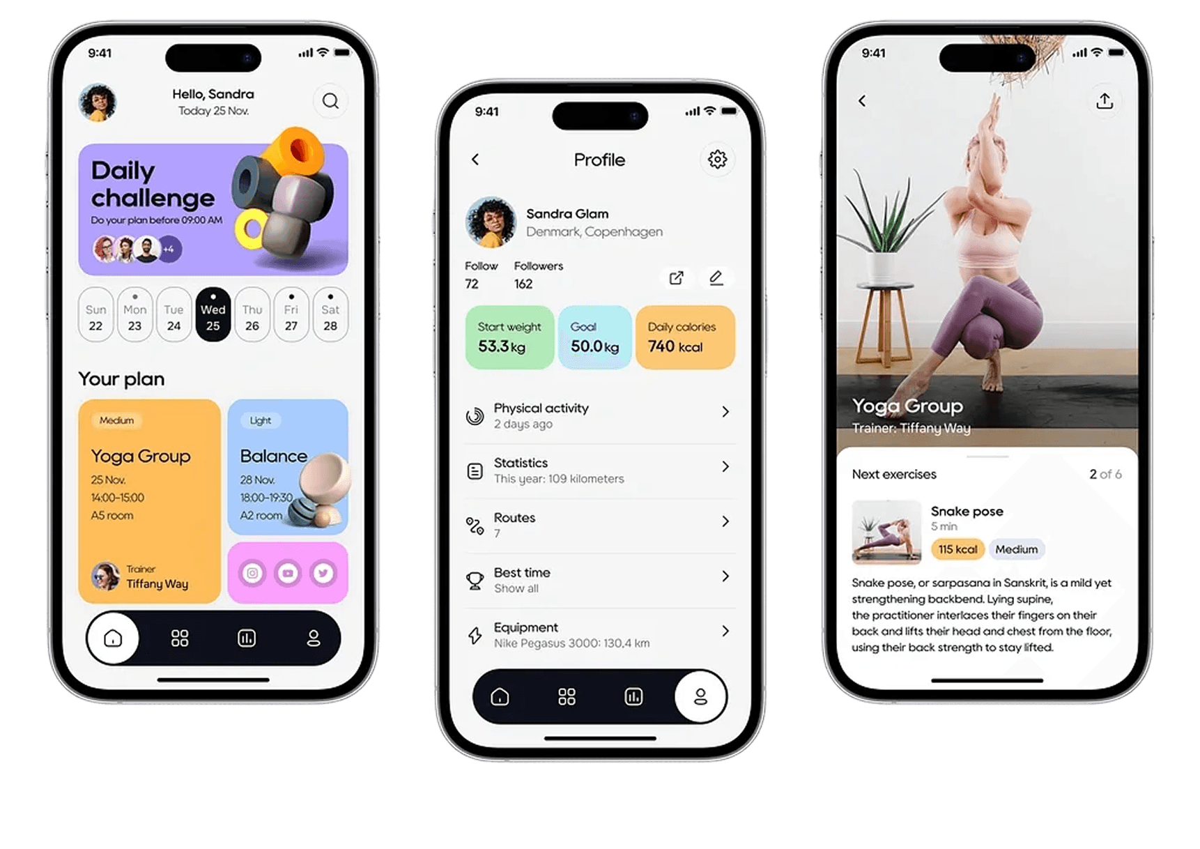 Mobile app interface mockups